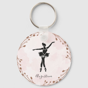 Pink Blush Ballet Dancer Ballerina Name Prima  Keychain