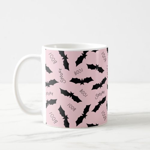 Pink Blush Bats Halloween Coffee Mug