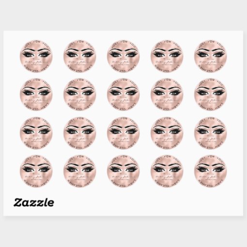 Pink Blush Beauty Glitter Skin Lash Makeup Cleaner Classic Round Sticker Zazzle 7192