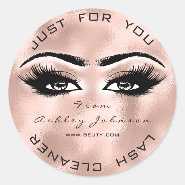 Pink Blush Beauty Glitter Skin Lash Makeup Cleaner Classic Round Sticker Zazzle 3370