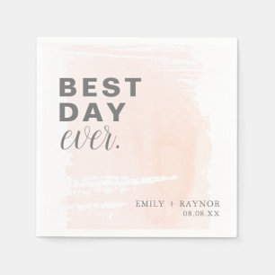Pink Blush Best Day Every Wedding Napkins