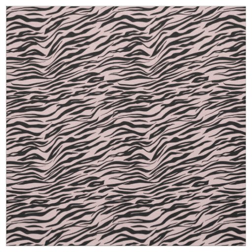 Pink Blush Black Zebra Print Fabric