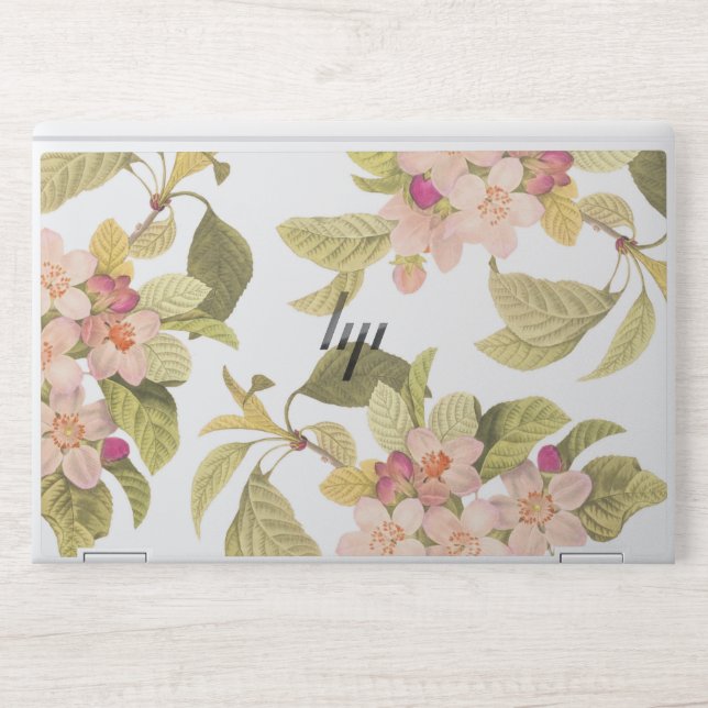 Pink Blush Blooming Summer Floral Botanical HP Laptop Skin (Front)