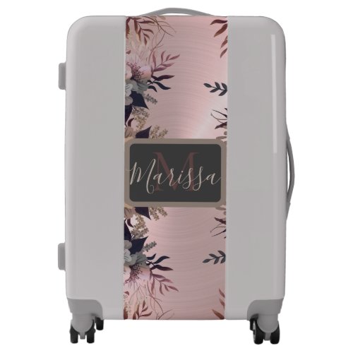 Pink Blush Botanical Pesonalized Luggage
