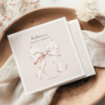 Pink Blush Bow Bridal Shower Napkins<br><div class="desc">Elegant blush pink bow design napkins for bridal showers.</div>