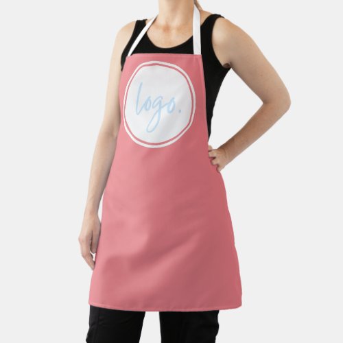 PINK BLUSH BUSINESS LOGO BRANDED STAFF UNIFORM APRON