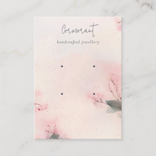 Pink Blush Cherry Blossom 2 Stud Earring Display Business Card