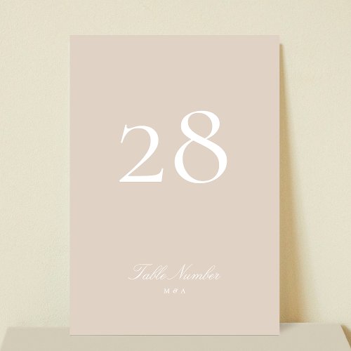 Pink Blush Classic Formal Calligraphy Wedding Table Number