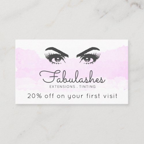 Pink Blush Cloud Makeup Artist Lash Services Discount Card