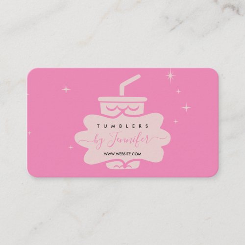 Pink Blush Cute Tumbler mug Business Card