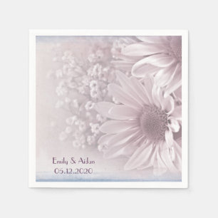 pink blush daisy bouquet napkins