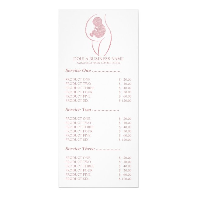 Pink Blush Doula Pregnancy Nurse Rack Card
