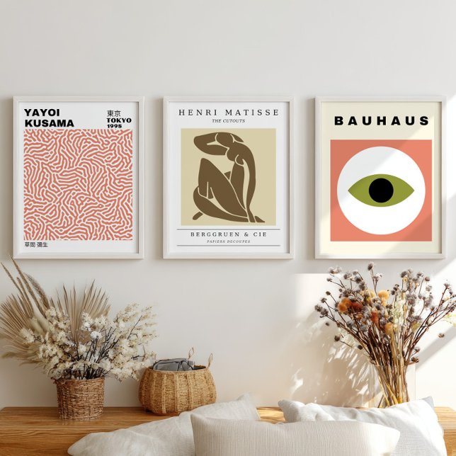 Pink Blush Eclectic Exhibition Poster Set of 3 (Creator Uploaded)