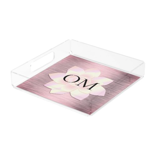 Pink Blush Elegant Lotus OM  Acrylic Tray