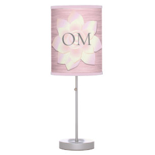 Pink Blush Elegant Lotus OM Table Lamp