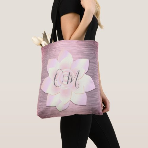 Pink Blush Elegant Lotus OM Tote Bag