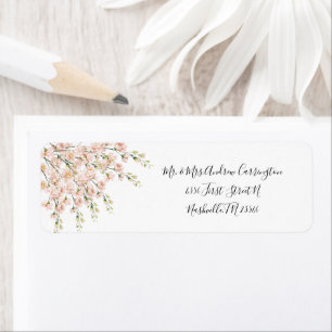 Pink Blush Elegant Wildflowers Floral Wedding Label
