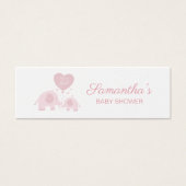 Pink Blush Elephant Girl Baby Shower Diaper Raffle (Front)