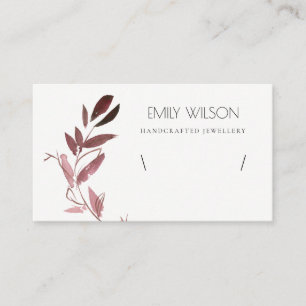 PINK BLUSH FAUNA WATERCOLOR BRACELET DISPLAY LOGO BUSINESS CARD