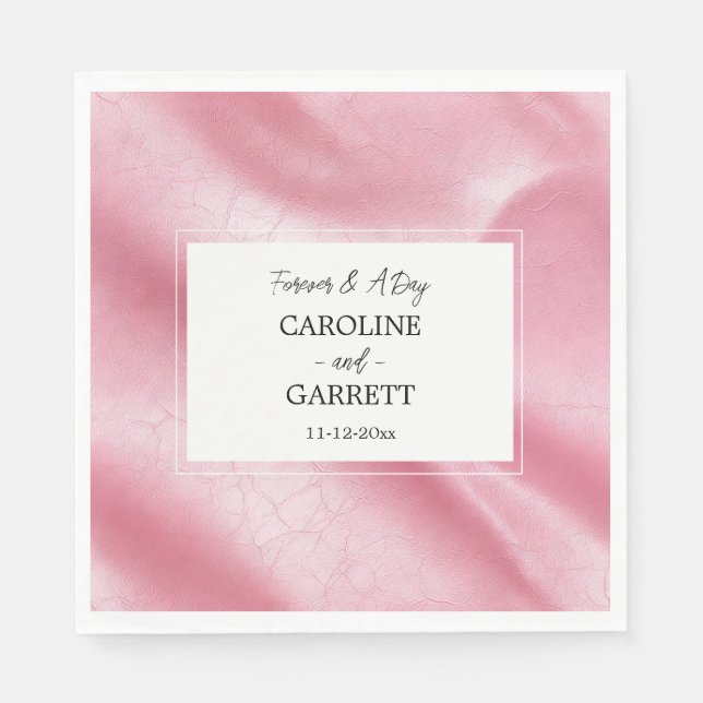 Pink Blush Faux Leather Wedding Napkins (Front)