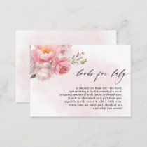 Pink Blush Floral Baby Shower Book Request Enclosure Card