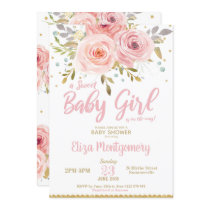 Pink Blush Floral Baby Shower Invitation Girl Pink Blush Floral Baby Shower Invitation Girl