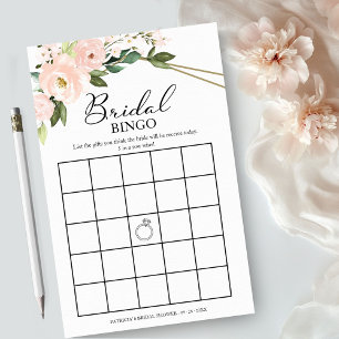 Pink Blush Floral Bridal Shower Bingo Game Flyer