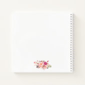Pink Blush Floral Bridal Shower Gift List Square Notebook (Back)