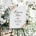Pink blush floral bridal shower mImosa bar sign<br><div class="desc">A floral design with beautiful pink blush watercolor flowers. The text and colors on this sign poster can be edited.</div>