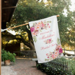 Pink Blush Floral Bridal Shower Welcome House Flag at Zazzle