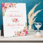 Pink Blush Floral Bridal Shower Welcome Plaque<br><div class="desc">Watercolor Pink Blush Floral Bridal Shower Welcome Plaque</div>
