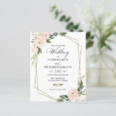 Pink Blush Floral Budget Wedding Invitation (Standing Front)