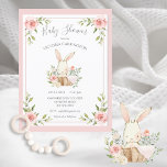 Pink Blush Floral Bunny Rabbit Baby Shower Postcard<br><div class="desc">Sweet little watercolor baby bunny rabbit in a wicker basket and pretty flowers.  Her little pink blankie is draped over the side. So cute for that baby girl shower.   100% customer satisfaction with “Zazzle”</div>