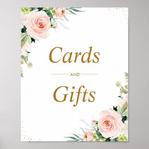 Pink blush floral Cards  Gifts sign
