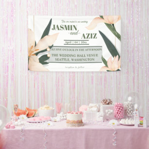 Pink blush floral Circle Banner