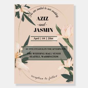 Pink blush floral Circle Foam Board