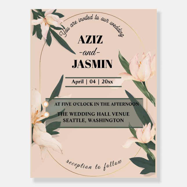 Pink blush floral Circle Foam Board (Front)