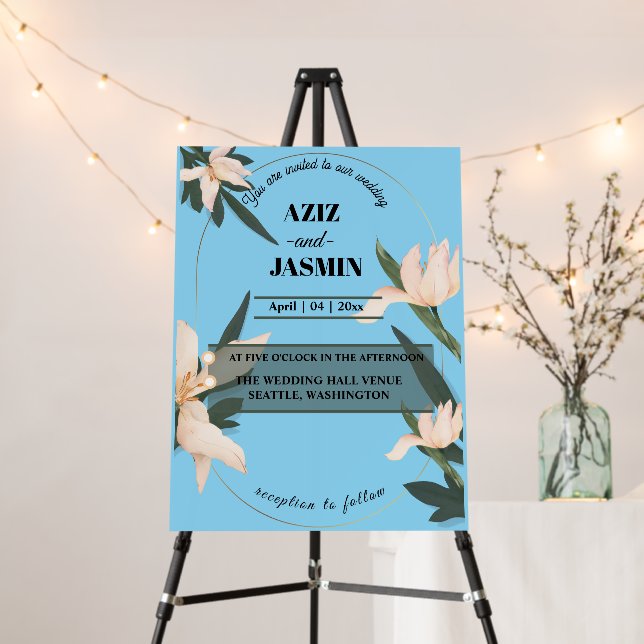 Pink blush floral Circle Foam Board (In Situ (Stand))