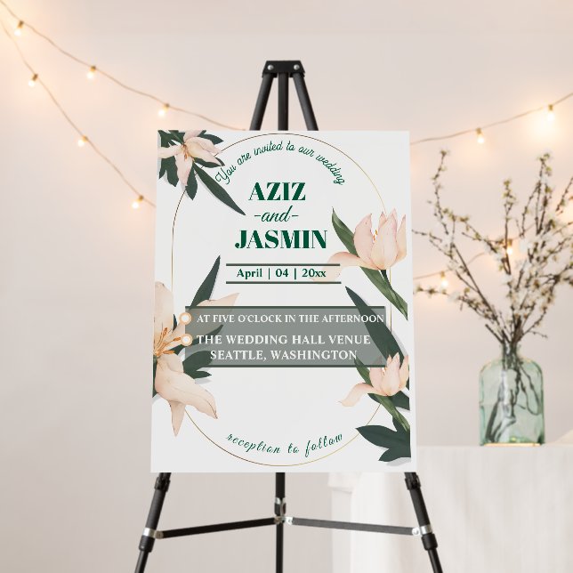 Pink blush floral Circle Foam Board (In Situ (Stand))