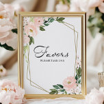 Pink Blush Floral Geometric Favors Sign<br><div class="desc">Transform your bridal shower into a stunning celebration with our exquisite blush floral suite. This collection features everything you need for a cohesive and elegant atmosphere, including matching recipe and advice cards, personalized napkins, beautiful signs, and fun games. Don’t hesitate to reach out via chat if you need assistance with...</div>