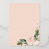 Pink Blush Floral Geometric Wedding Foil Invitation (Back)