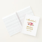 Pink Blush Floral Gold Bridal Shower Gift List Notebook (Inside)