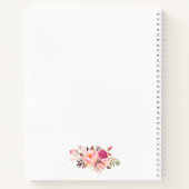 Pink Blush Floral Gold Bridal Shower Gift List Notebook (Back)