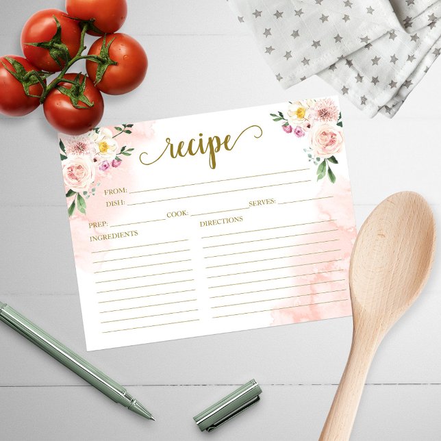 Pink Blush Floral Gold Bridal Shower Recipe (Creator Uploaded)