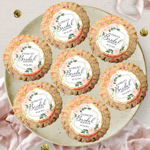 Pink Blush Floral Gold Geometric Bridal Shower Reese's Peanut Butter Cups