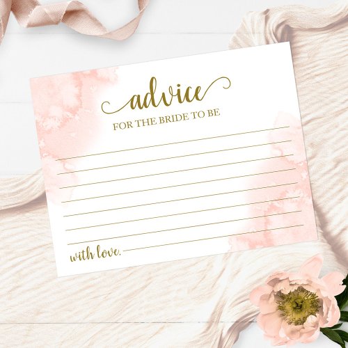 Pink Blush Floral Gold Geometric Watercolor Advice Postcard