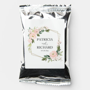 Pink Blush Floral Gold Geometric Wedding Coffee Drink Mix