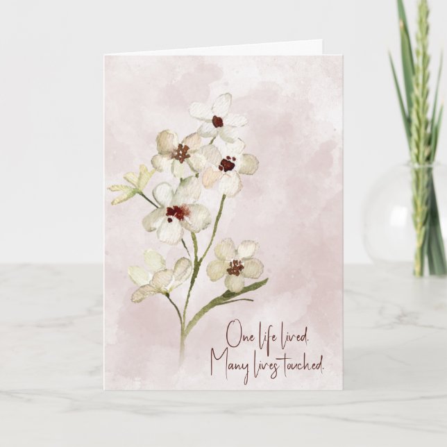 Pink Blush Floral Sympathy Card (Front)