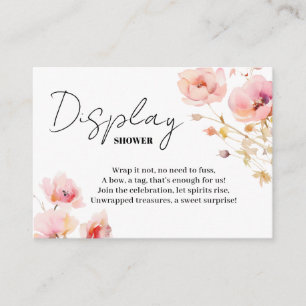 Pink Blush Floral Watercolor Display Shower Enclosure Card