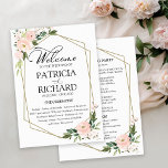 Pink Blush Floral Wedding Ceremony Program Card<br><div class="desc">Elevate your wedding into a breathtaking celebration with our exquisite blush floral suite. This comprehensive collection includes everything you need to craft a cohesive and elegant atmosphere, featuring matching menu cards, personalized napkins, stunning signs, favors, and much more. Don’t hesitate to reach out via chat for assistance with personalization or...</div>